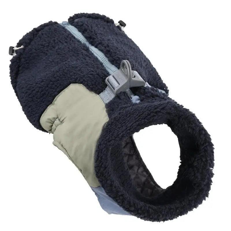 Lamb Fleece Dog Coat, Winter Warm Windproof Pet Vest with Leash Clip, for Small Medium Large Dogs