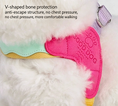 Color Vest-Style Pet Harness for Small Dogs and Cats, Anti-Escape Dog Leash, Breathable