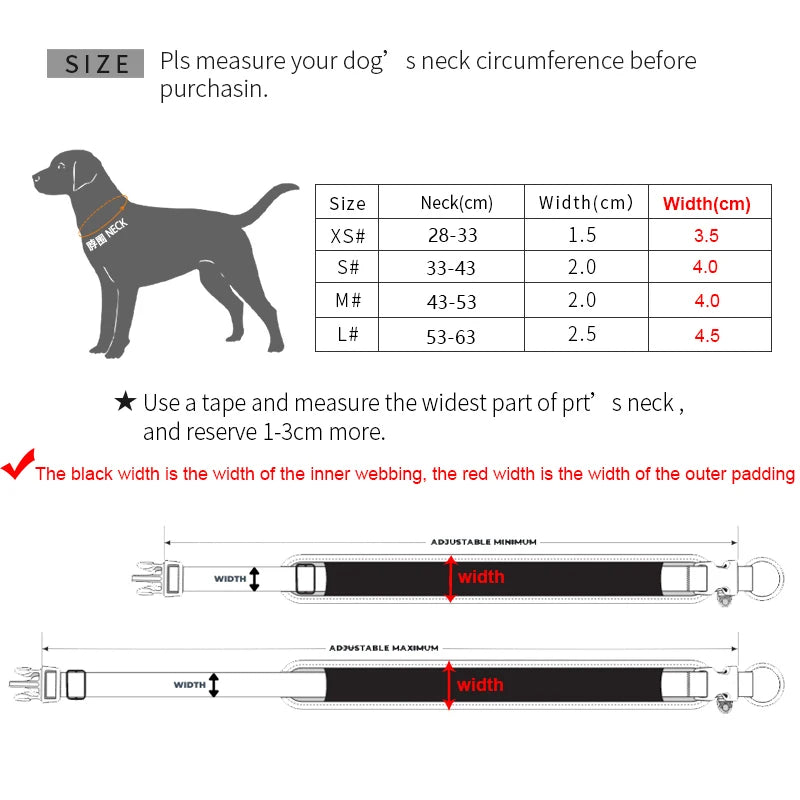 Personalized AirTag Dog Collar Adjustable Nylon Reflective Padded Pet Dog Collar for Small Medium Large Dog Accessories