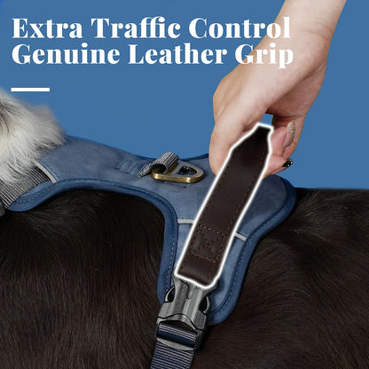 Vintage Dog Harness Durable PU Leather Dog Harnesses Breathable Pet Vest With Control Handle Retro for Small Medium Large Dogs