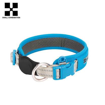 Personalized AirTag Dog Collar Adjustable Nylon Reflective Padded Pet Dog Collar for Small Medium Large Dog Accessories