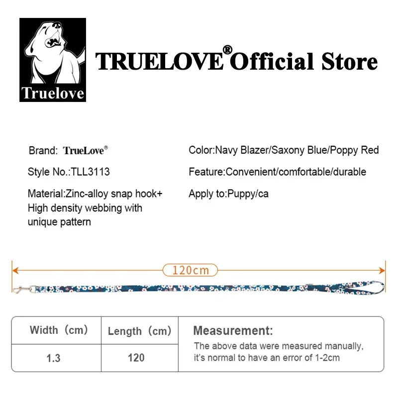 Truelove Floral Pet Leash Premium Quality Trendy Durable and Stylish Designs for Small Medium Top Dropshipping Choice TLL3113