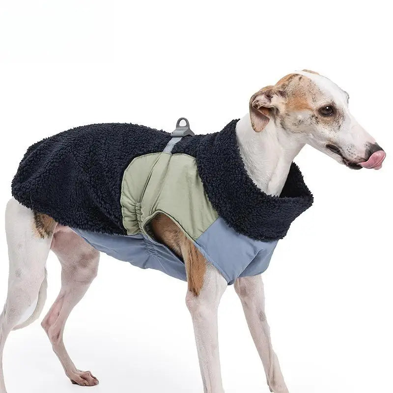 Lamb Fleece Dog Coat, Winter Warm Windproof Pet Vest with Leash Clip, for Small Medium Large Dogs