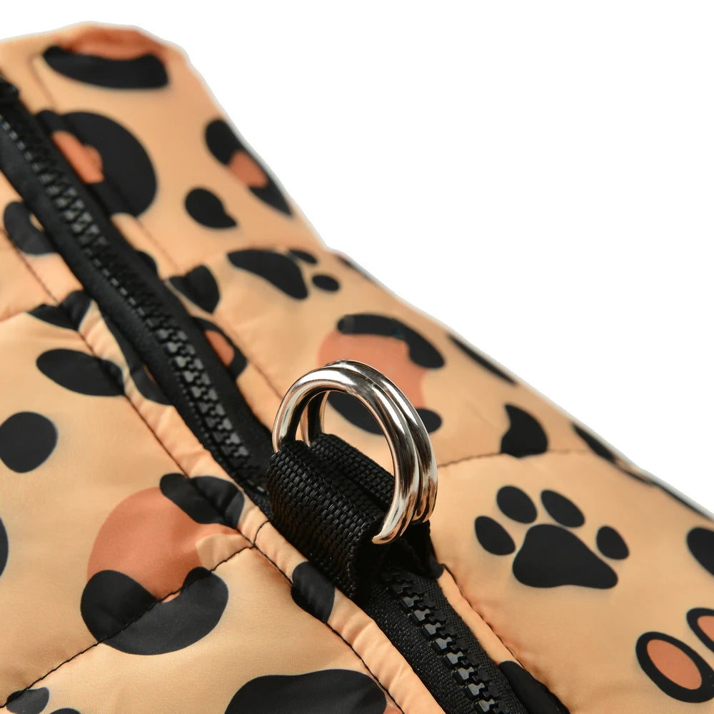 Winter Puppy Jacket Dog Clothes For Small Dogs Cats Fashion Leopard Print Waterproof Pet Coat French Bulldog Pug Party Outfits