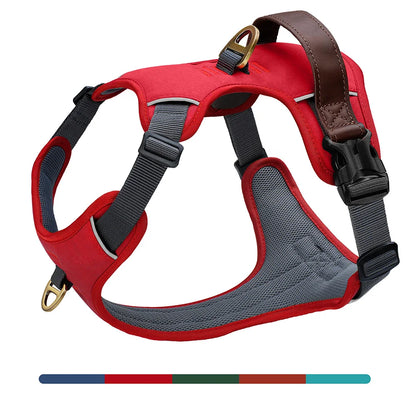 Vintage Dog Harness Durable PU Leather Dog Harnesses Breathable Pet Vest With Control Handle Retro for Small Medium Large Dogs