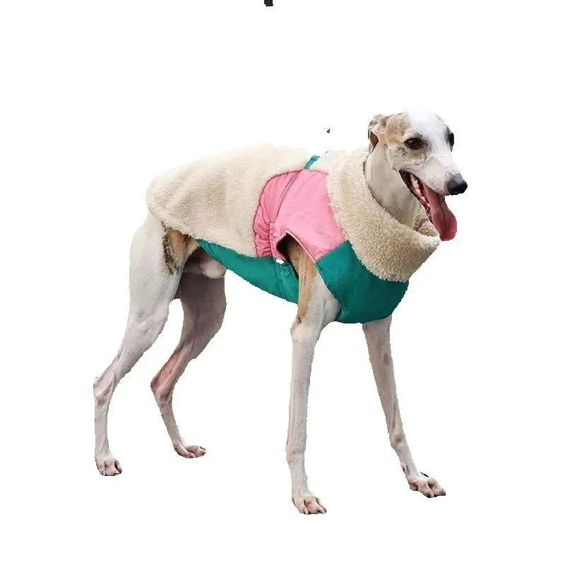 Lamb Fleece Dog Coat, Winter Warm Windproof Pet Vest with Leash Clip, for Small Medium Large Dogs