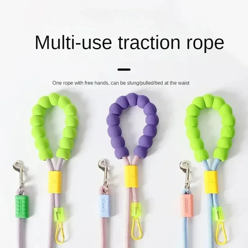 Cross Body Wearable Dog Leash Cloud Foam Cotton Handle P Leash For Dog Walking Outdoors
