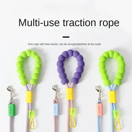 Cross Body Wearable Dog Leash Cloud Foam Cotton Handle P Leash For Dog Walking Outdoors
