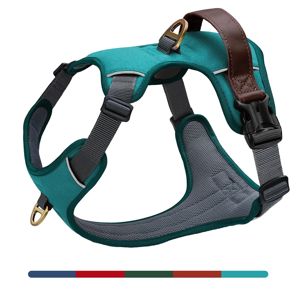 Vintage Dog Harness Durable PU Leather Dog Harnesses Breathable Pet Vest With Control Handle Retro for Small Medium Large Dogs