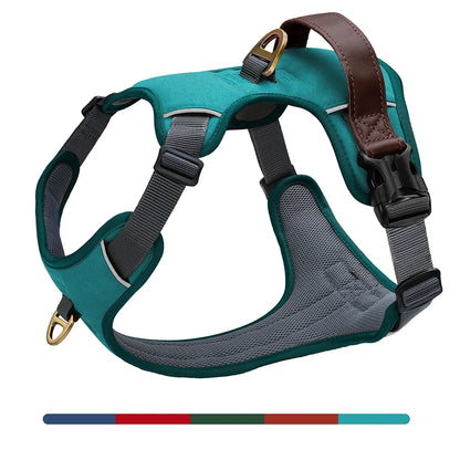 Vintage Dog Harness Durable PU Leather Dog Harnesses Breathable Pet Vest With Control Handle Retro for Small Medium Large Dogs