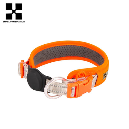 Personalized AirTag Dog Collar Adjustable Nylon Reflective Padded Pet Dog Collar for Small Medium Large Dog Accessories