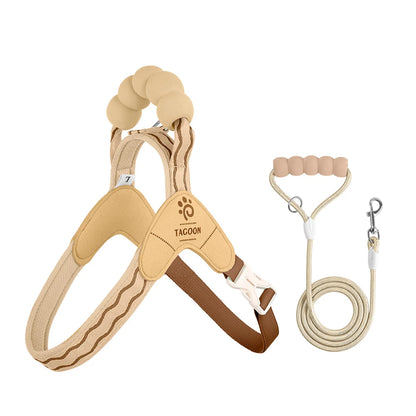 Cute Y Style Dog Harness and Leash Set Soft Lightweight Puppy Vest Harness Comfortable Walking for Small Medium Dogs