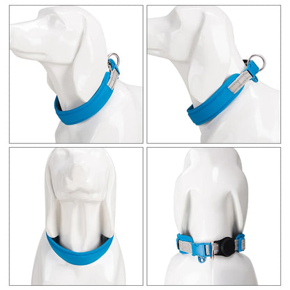 Personalized AirTag Dog Collar Adjustable Nylon Reflective Padded Pet Dog Collar for Small Medium Large Dog Accessories