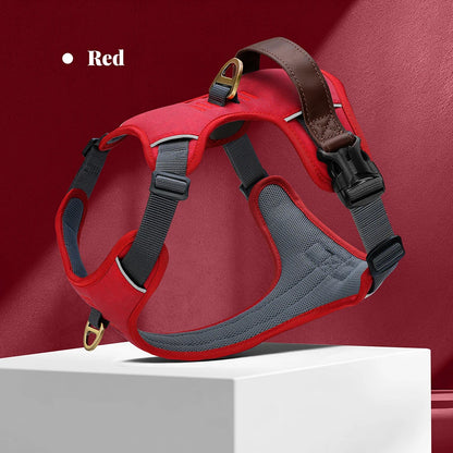 Vintage Dog Harness Durable PU Leather Dog Harnesses Breathable Pet Vest With Control Handle Retro for Small Medium Large Dogs