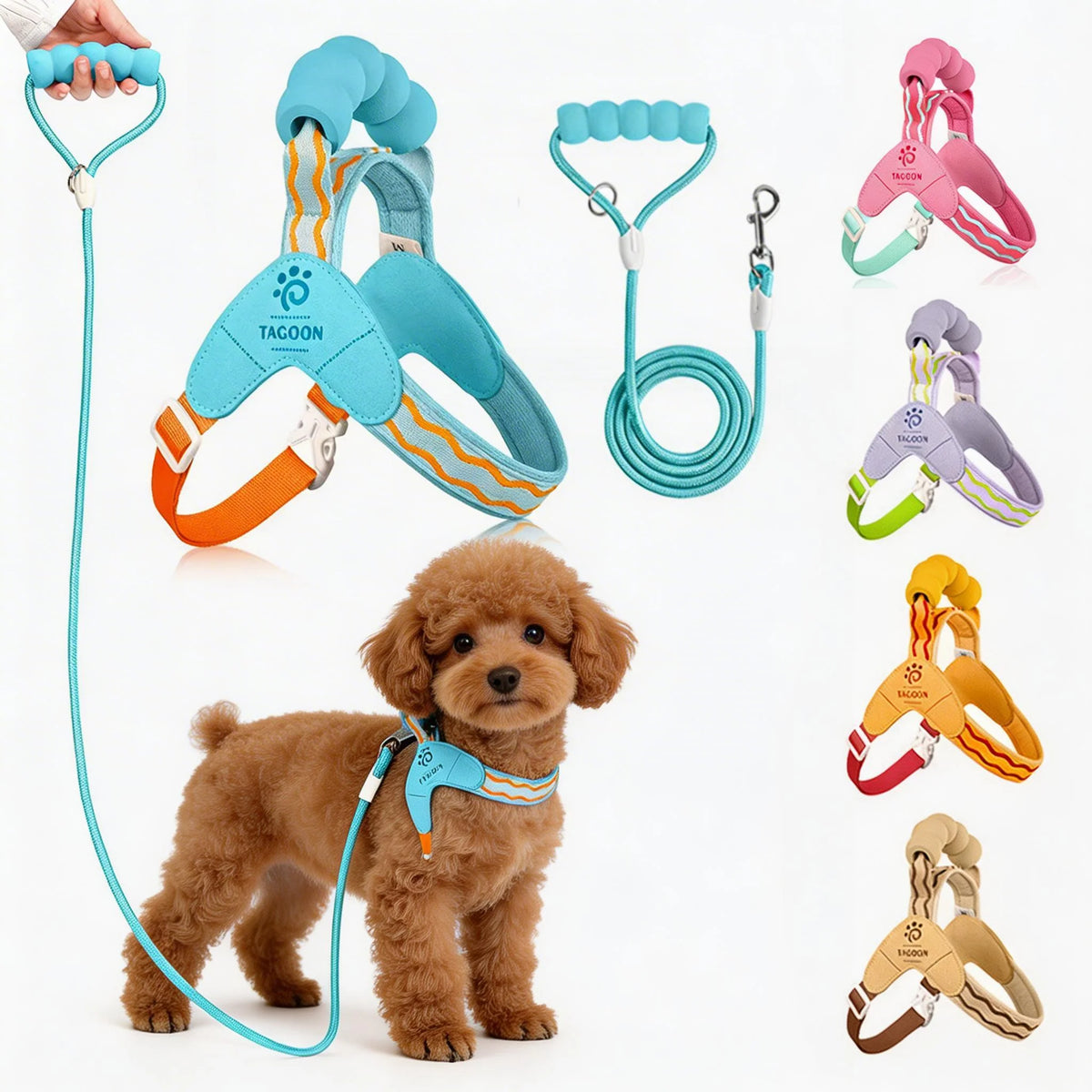 Cute Y Style Dog Harness and Leash Set Soft Lightweight Puppy Vest Harness Comfortable Walking for Small Medium Dogs