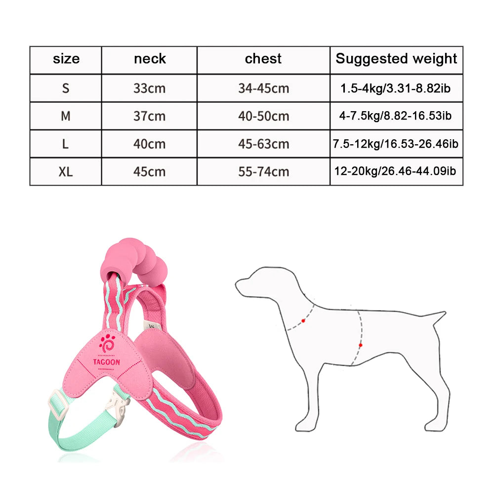 Cute Y Style Dog Harness and Leash Set Soft Lightweight Puppy Vest Harness Comfortable Walking for Small Medium Dogs
