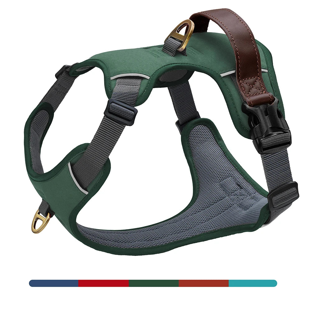 Vintage Dog Harness Durable PU Leather Dog Harnesses Breathable Pet Vest With Control Handle Retro for Small Medium Large Dogs